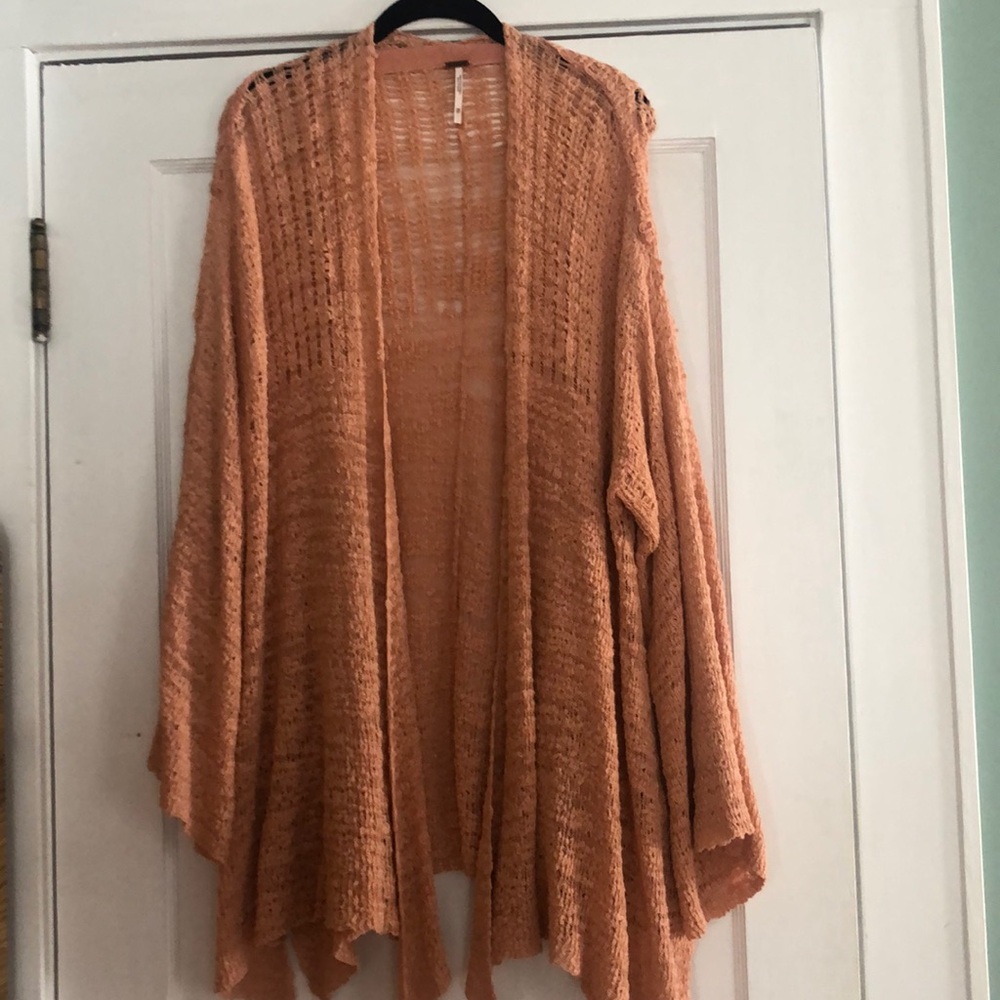 Free People peach cardigan